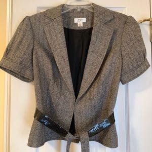 Ann Taylor Loft Size 10 Belted Houndstooth Jacket